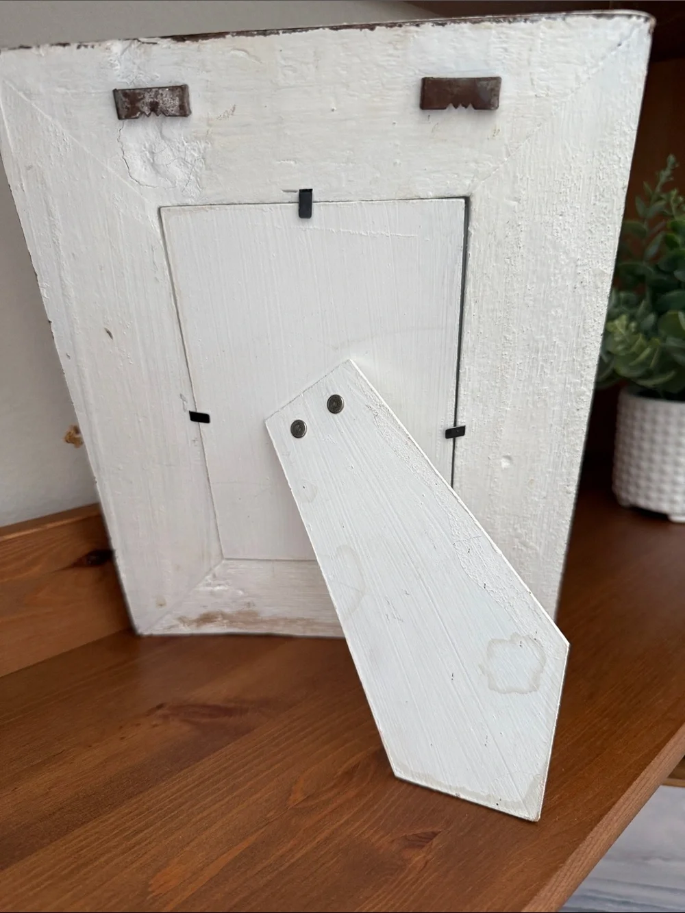 Two’s Company Vintage Late 90’s Rustic Distressed White Frame with Red Door